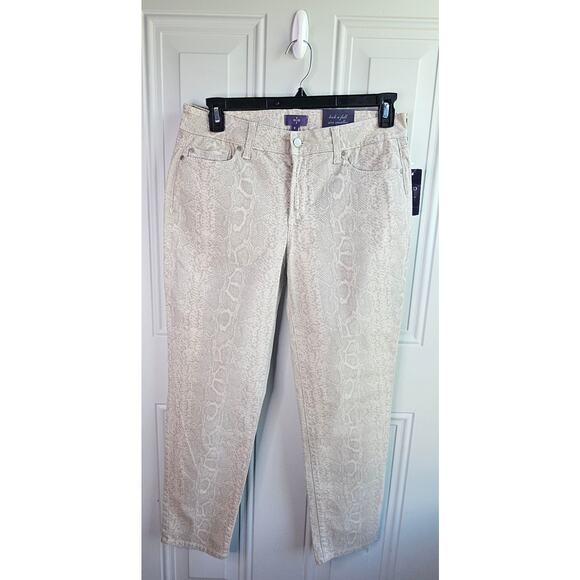 New NYDJ Ankle Original Slimming Fit Stone Snake Print Pant Jeans Size 8 $120 - Picture 3 of 14